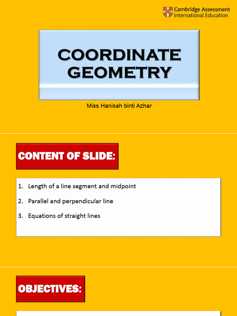 Coordinate Geometry Pdf