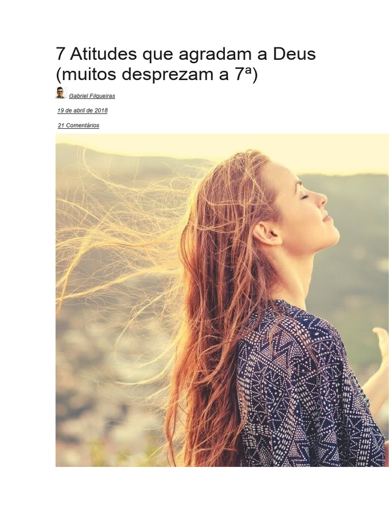 7 Atitudes que Agradam a Deus | PDF | Fé | Pecado