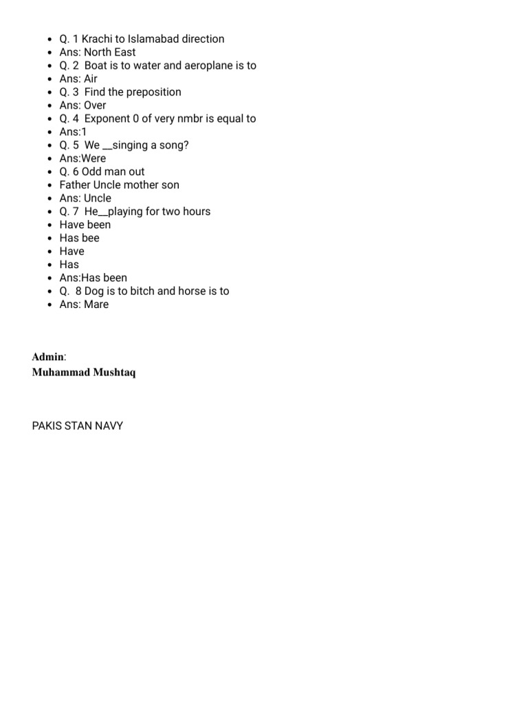Navy Test Experience B2023 | PDF