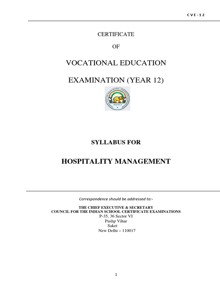 Hospitality Management Syllabus | PDF | Cheque | Payments