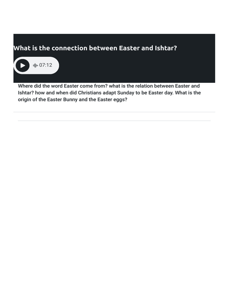 What is the connection between easter and ishtar pdf