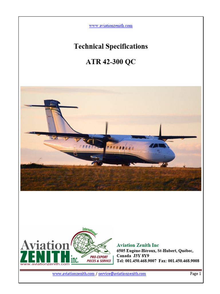 ATR 42-300 QC Aircraft for Sale | PDF | Technology & Engineering