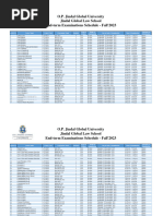 JGLS - End-Term Examinations Schedule For Core Courses - Fall'2023 - STU