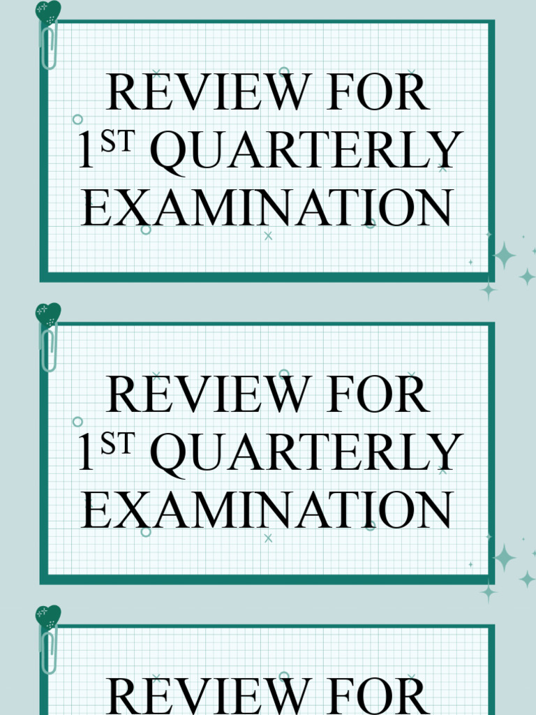 1st Quarterly Exam Review Guide | PDF
