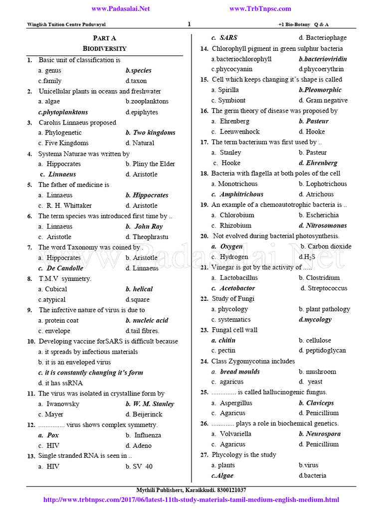 11th Botany Notes | PDF | Cell (Biology) | Leaf