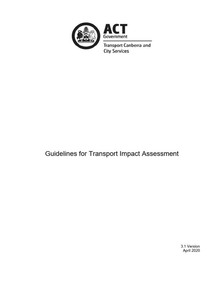 Canberra Transport Impact Assessment Guidelines | PDF | Sustainability ...