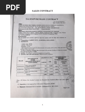 Sales contract