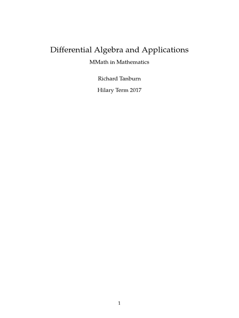 Differential Algebra and Applications | PDF | Algebraic Geometry ...