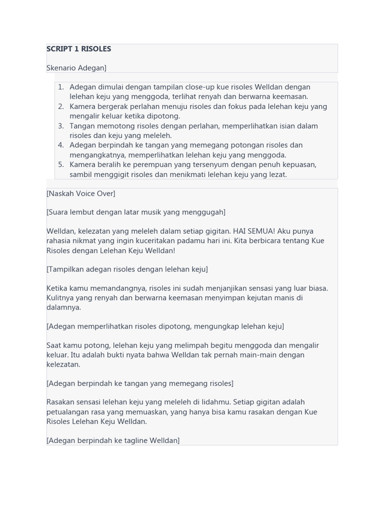 Story Telling Produk Sample | PDF