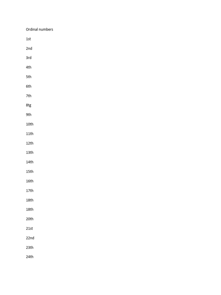 Ordinal number intelligence overview
