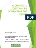 Solve Quadratic Equations by The Completing of Squares