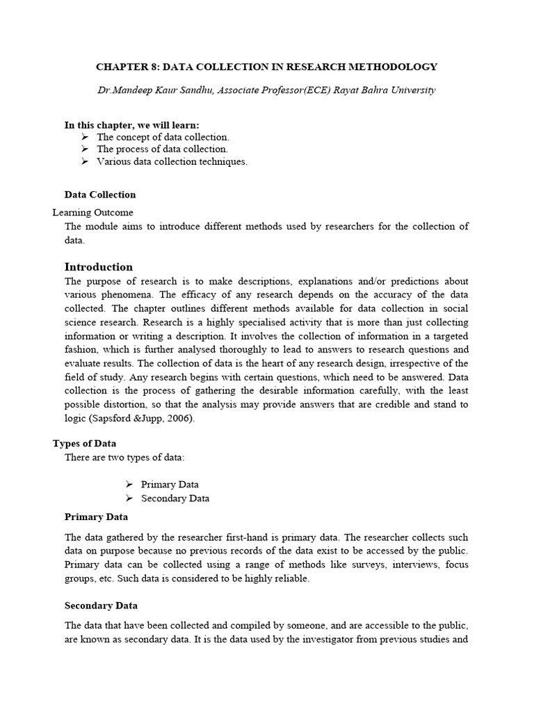 Data Collection | PDF