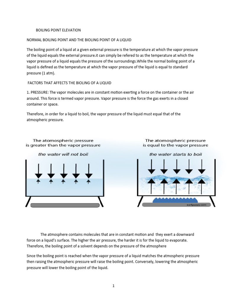 Boiling Point Elevation Explained | PDF | Liquids | Pressure