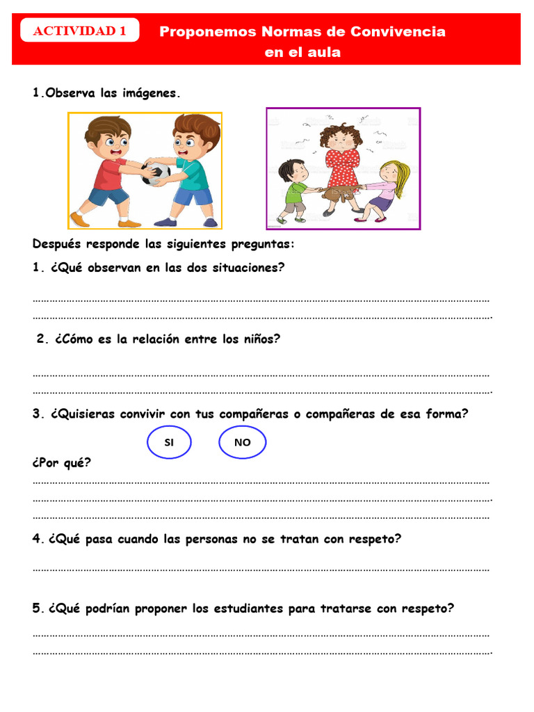 Normas de Convivencia en el Aula | PDF