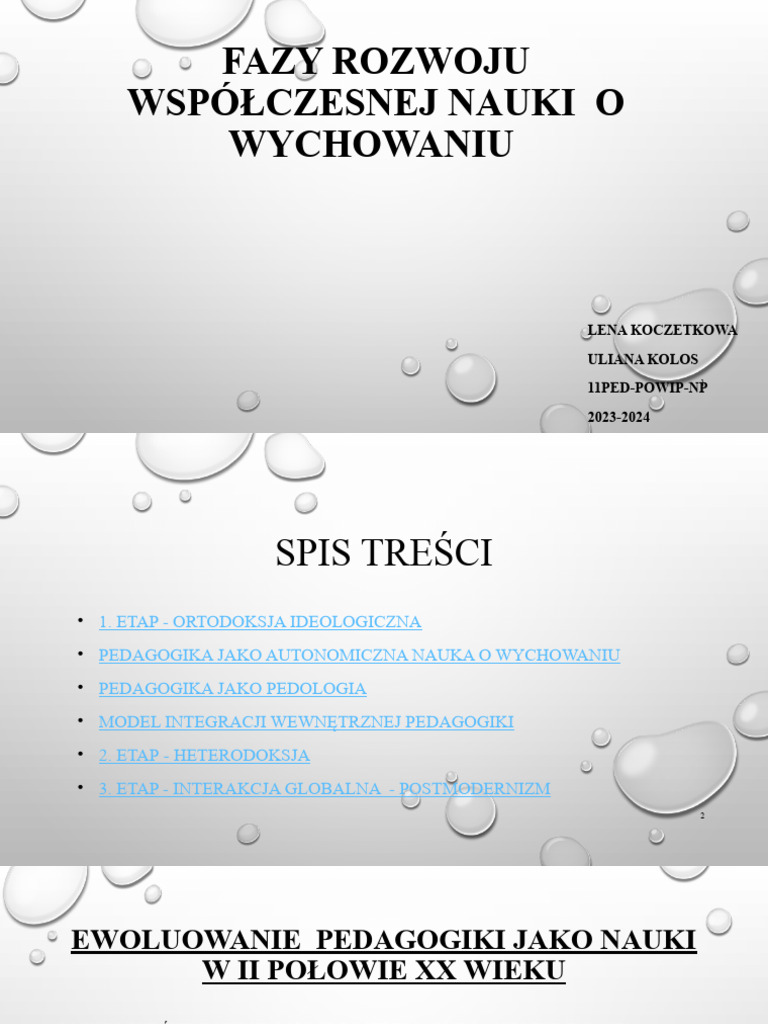 Fazy Rozwoju Współczesnej Nauki o Wychowaniu | PDF