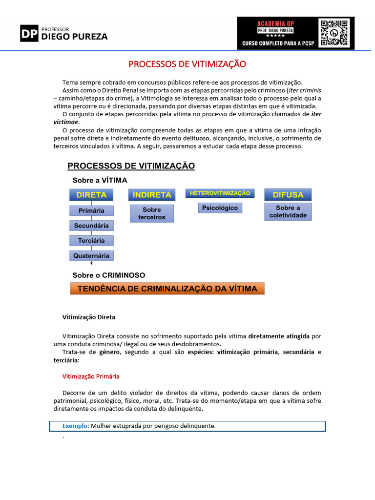 Processos de Vitimização e Tipos | PDF | Vitimização | Crimes