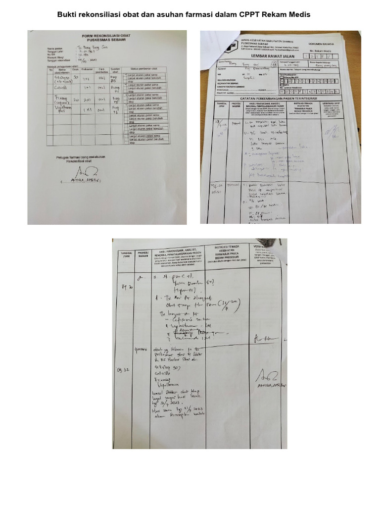 Bukti Rekonsiliasi Obat Dan Bukti Asuhan Farmasi Dalam CCPT Rekam Medis ...