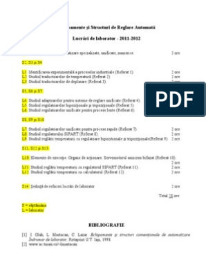 pollution valley Finally Lista de Lucrari Laborator ESRA 2011 2012 | PDF