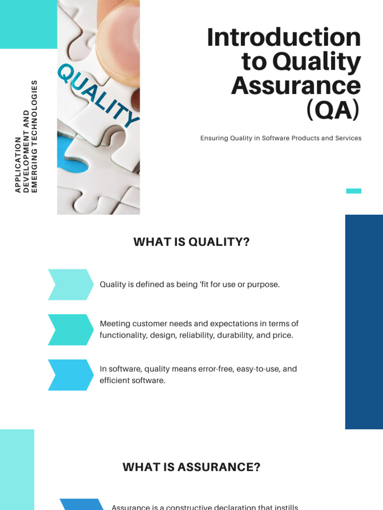 Unit4 qualityassurance pdf quality assurance certification