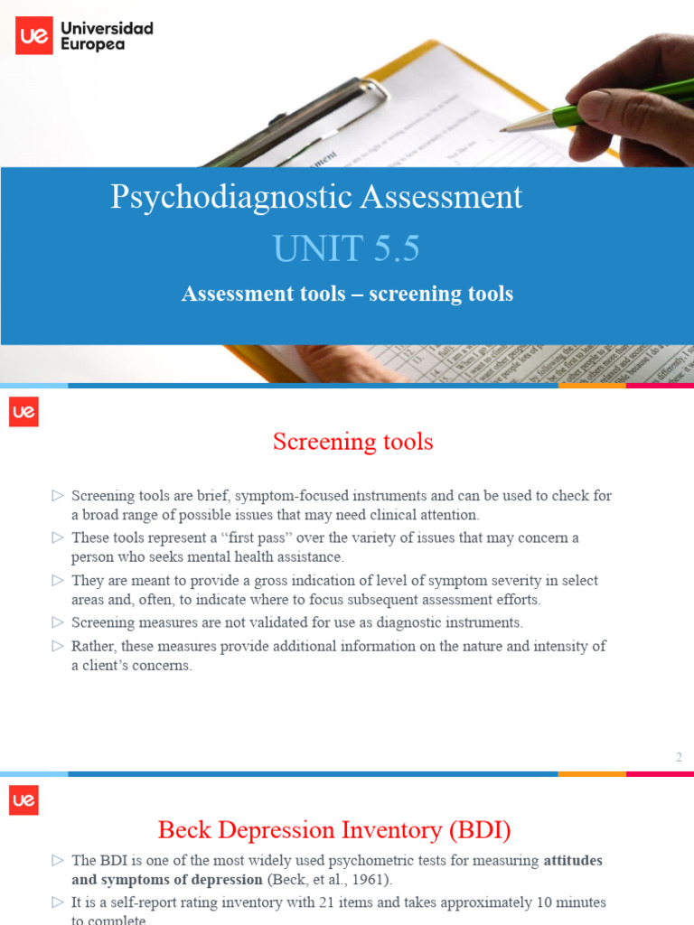 5.5 Screening Tools PDF Diseases And Disorders Psychological