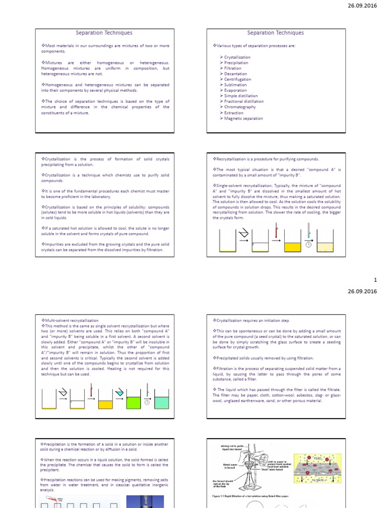 Separation Techniques in Chemistry | PDF | Distillation | Chromatography