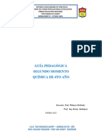 Quimica Guía 1 Pedagógica Química - 4to Año - I Corte - Ii Lapso (Momento) Año 2021 - 2022