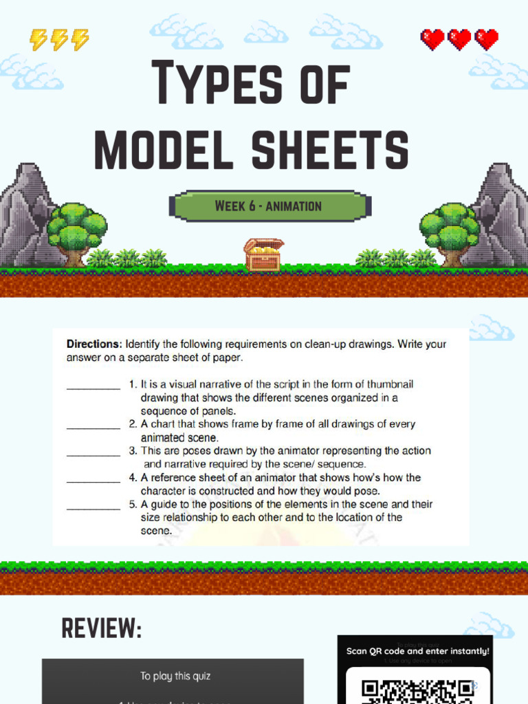 Week 6 Types of Model Sheet Student Teacher PDF Animation