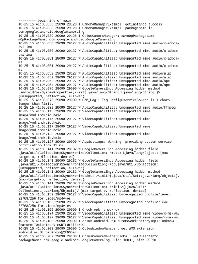 Google Camera Engine Log Analysis | PDF | Android (Operating System ...