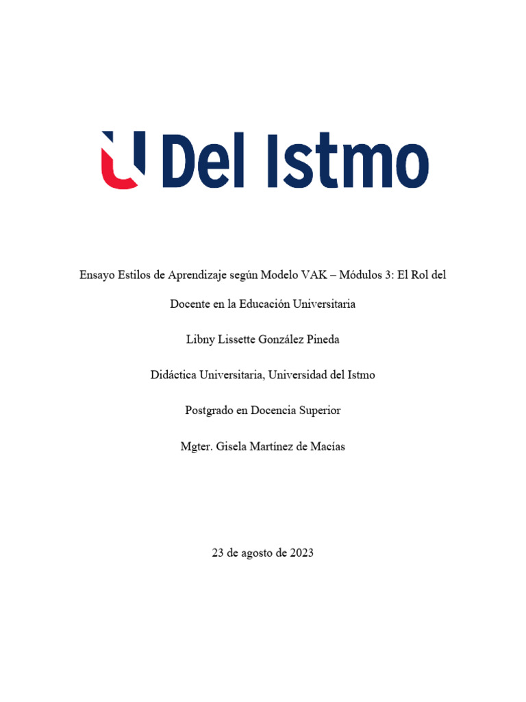 El Rol Del Docente en La Educación Universitaria | PDF | Aprendizaje ...