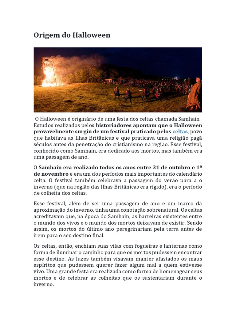 Origem e Evolução do Halloween | PDF | Dia das Bruxas