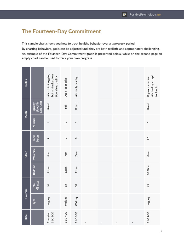 The Fourteen Day Commitment | PDF | Determinants Of Health