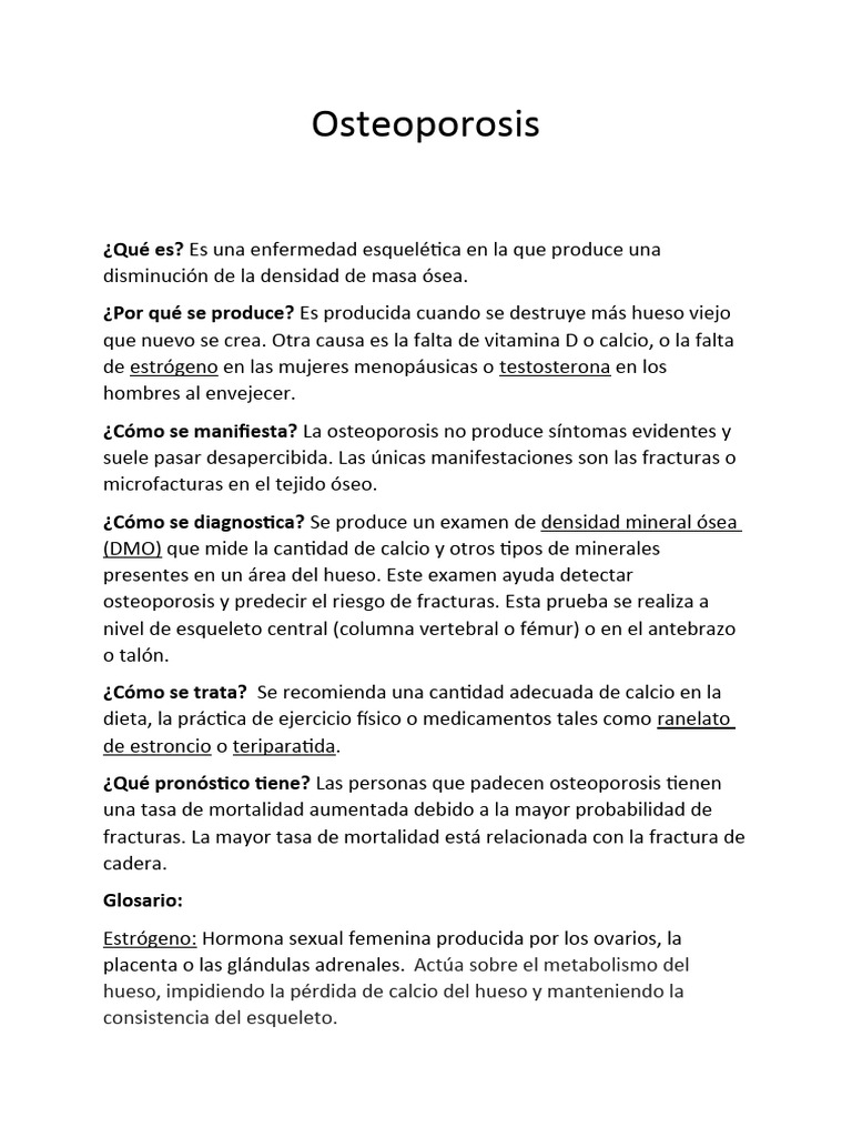 Osteoporosis PDF Osteoporosis Hueso