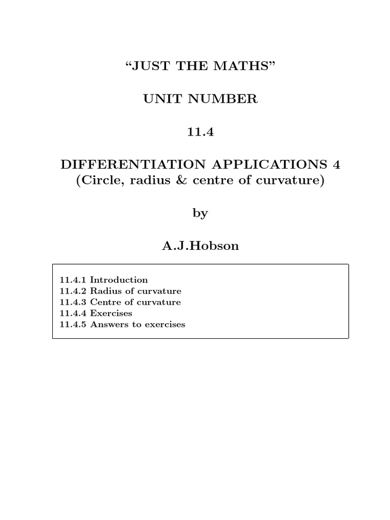 Circle and Curvature Calculations | PDF | Curvature | Circle