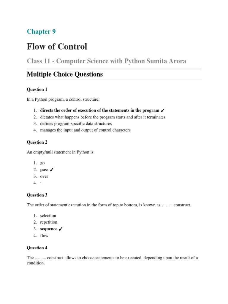 Flow of Control (New) Docx | PDF