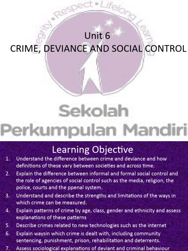 Unit 6 Crime, Deviance and Social Control | PDF | Politics | Social Science