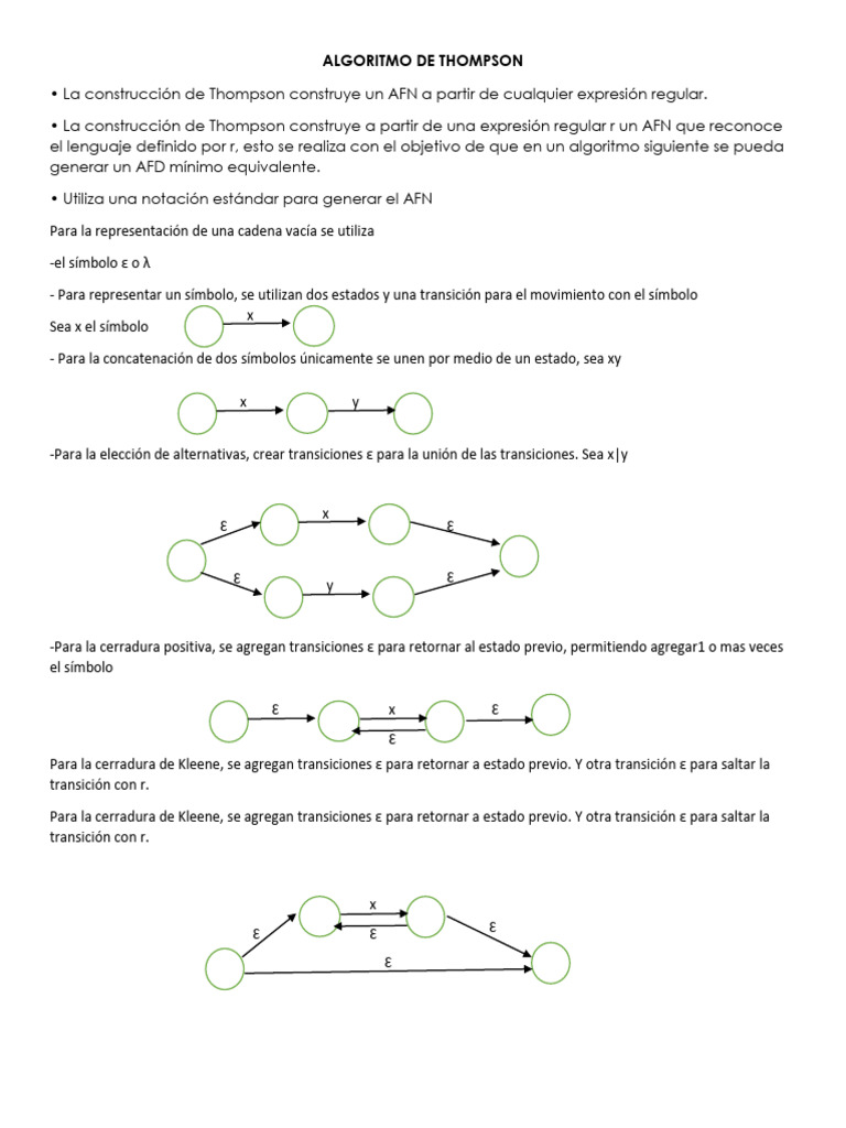 Algoritmo de Thompson para AFN | PDF