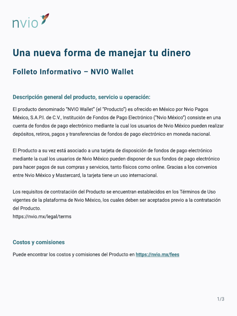 NVIO Wallet: Maneja tu dinero en México | PDF | México | Dinero