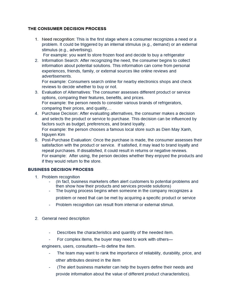 The Consumer Decision Process | PDF | Performance Appraisal | Consumer ...