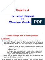 Chapitre 4 - Liaison Chimique en Mécanique Ondulatoire