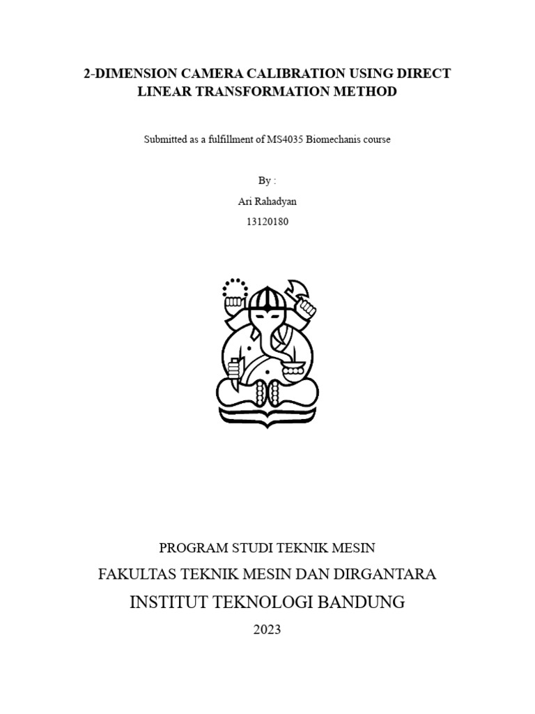Ari Rrahadyan - Assignment - DLT Camera Calibration | PDF | Vector ...
