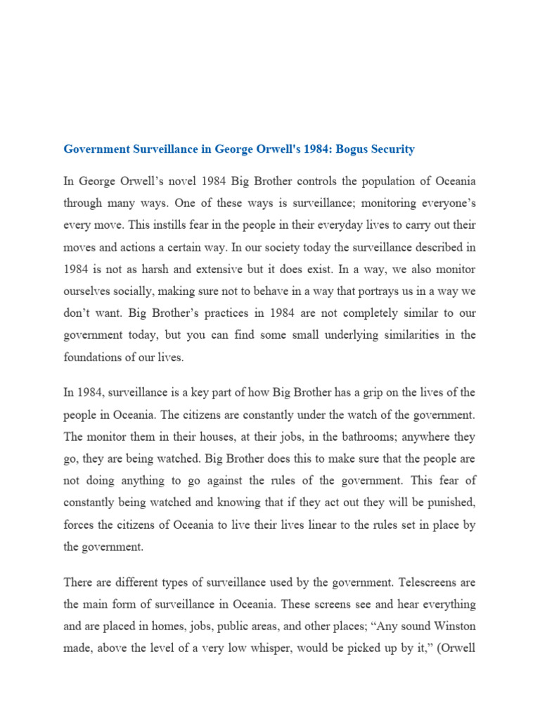 Government Surveillance PDF National Security Agency Surveillance