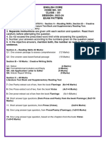 Exam Pattern Class XII English