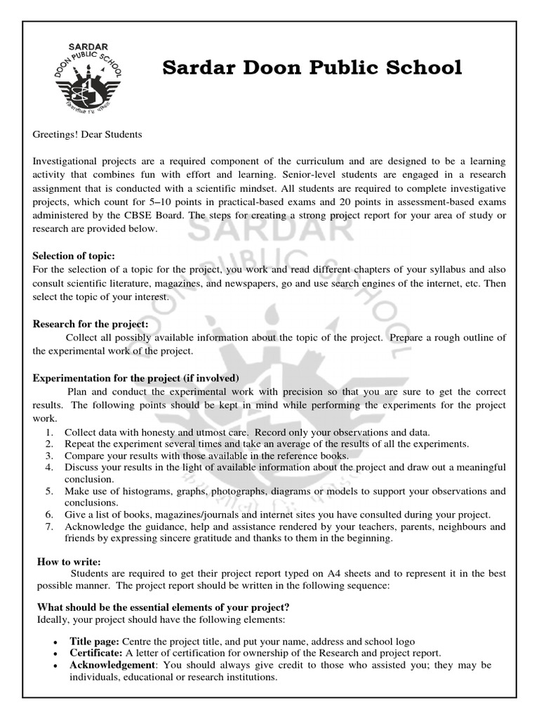 Guidelines for Investigatory Projects | PDF | Experiment | Methodology
