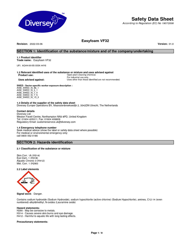 Easy Foam PDF Toxicity Dangerous Goods