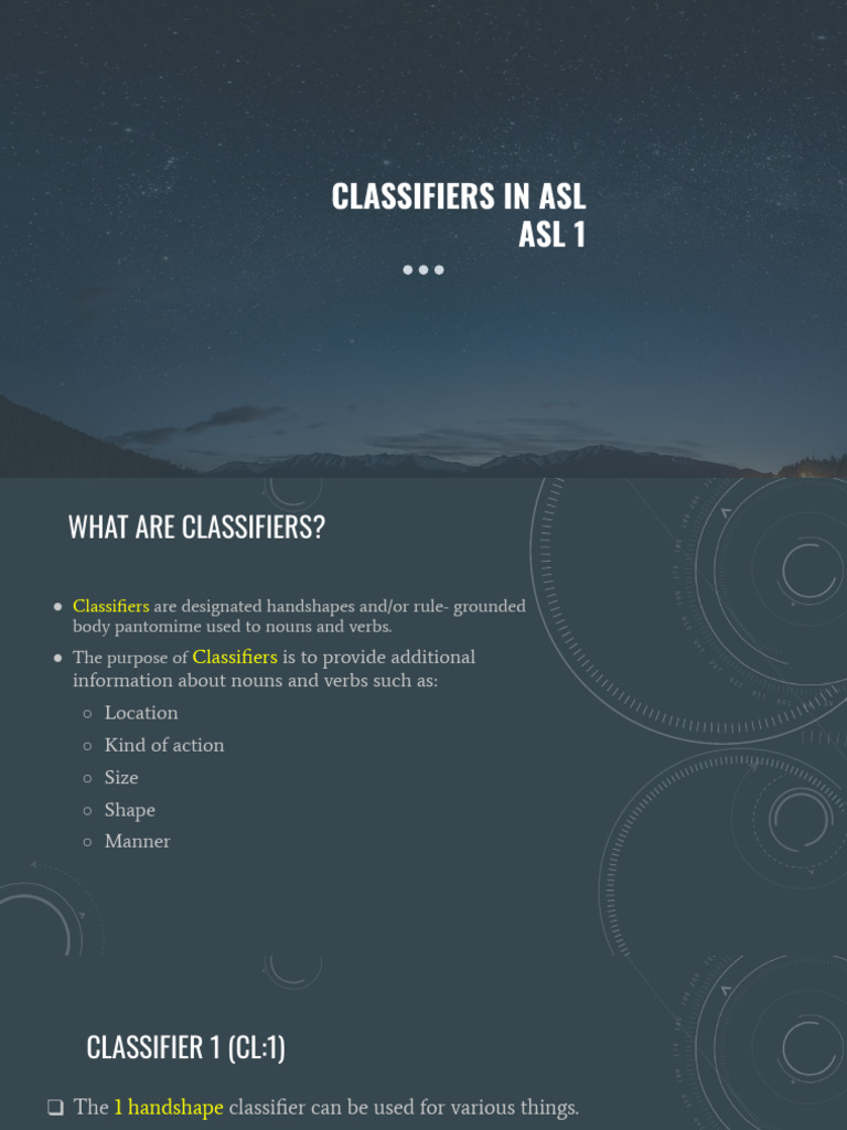 Classifier Examples in ASL | PDF | Language Mechanics | Linguistic Typology