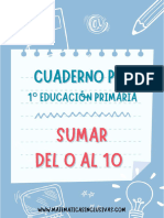 Cuaderno Sumar Del 0 Al 10 - 1 Curso Educacion Primaria