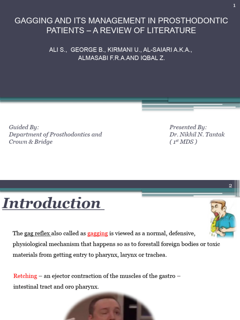 1.gagging and Its Management in Prosthodontic Patients PDF Dentures