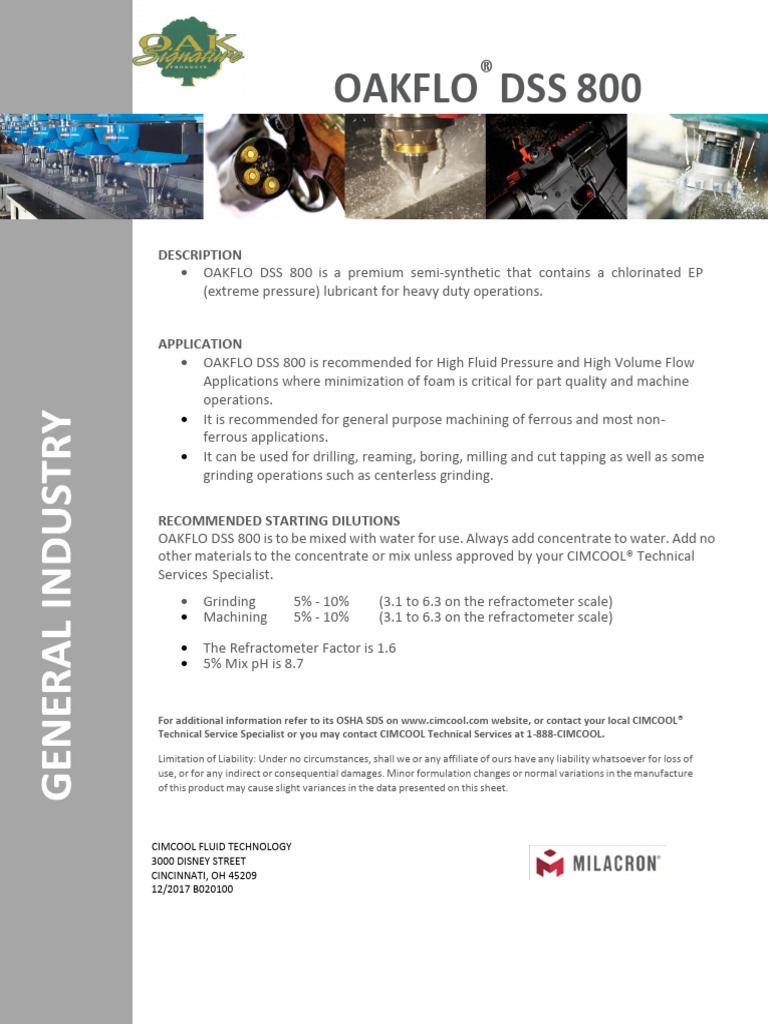 Oakflo DSS 800 Soluble | PDF | Technology & Engineering