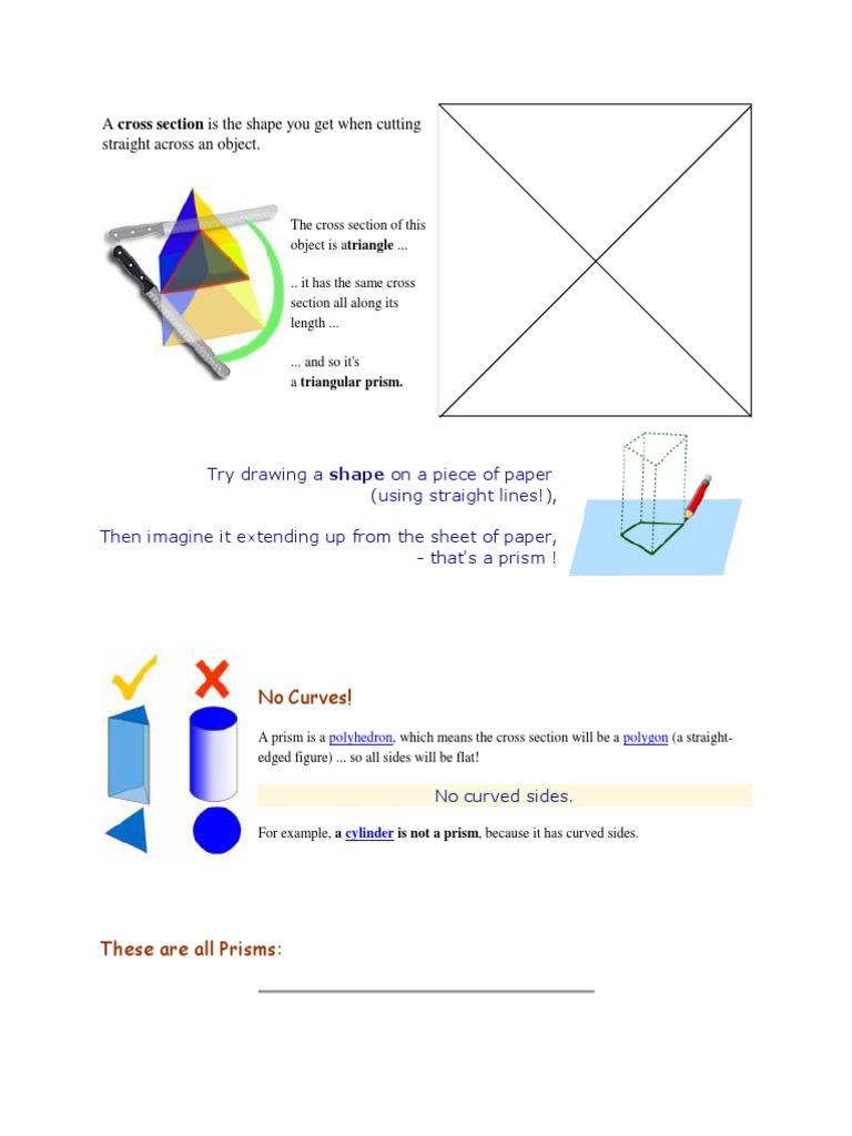 A Cross Section Is The Shape You Get When Cutting Straight Across An ...