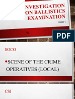 Soco Investigation On Ballistics Examination: Group 1